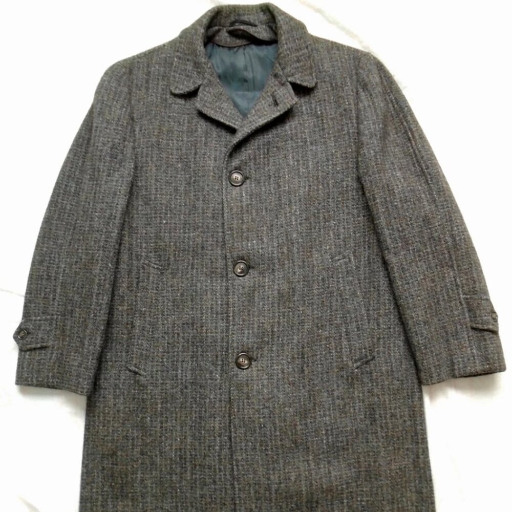 Vintage Harris Tweed Topcoat guncheck size 38/40 100% wool